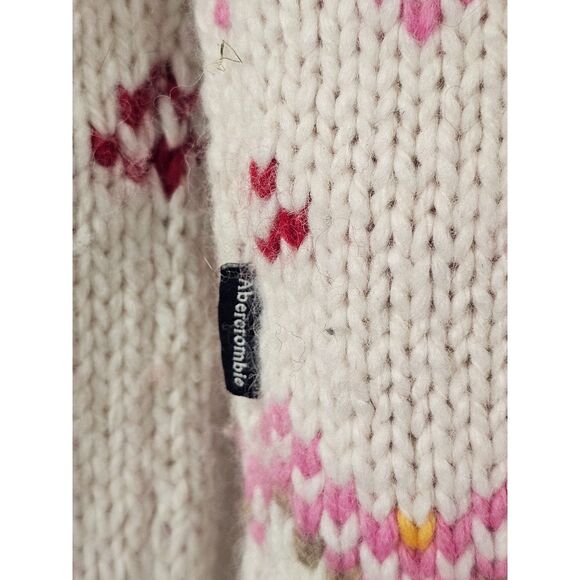 Abercrombie & Fitch Lambswool Blend Fair Isle Sweater Medium - Picture 7 of 12